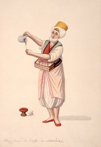 Kávéárus, Oszmán időszak, 18. század harmadik negyede (wc papíron) alkotó: French School