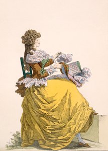 Colinette, 315-ös tábla, Galeries des Modes et Costumes Francais, 1778-87 99: ruházat; tradicionális öltözet; népviselet; divat; ábra; c18th; divatos; clo alkotó: French School