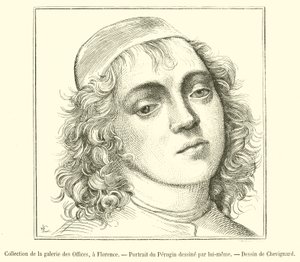 Az Uffizi Galéria gyűjteménye, Firenze, Perugin portréja (metszet) alkotó: French School