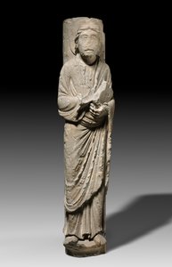 Egy apostol oszlopfigurája, Châlons-sur-Marne, 1180 körül (mészkő) alkotó: French School