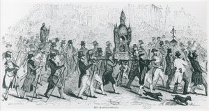 A Tour de France társai ünnepelnek, c. 1845 (metszet) (f/w fotó) alkotó: French School