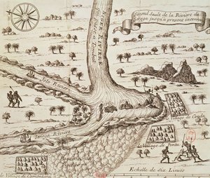 A fekete, a Joto és a Szenegál összefolyása, illusztráció Jean-Baptiste Gaby „Decouverte de l