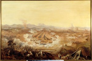 Algéria meghódítása: „” Az islyi csata 1844.08.16-án Abd el Kadert támogató marokkóiakat a franciáknak”” A francia iskola festménye. 1844 Párizs, Musee de l