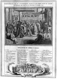 IV. Henrik (1553-1610) felszentelése és megkoronázása a Chartres-i székesegyházban 1594. január 27-én, 16. század végén alkotó: French School