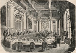 Államtanács – bizottsági szoba – Edmond Texier „Tableau-de-Paris”-i metszete, 1852 alkotó: French School