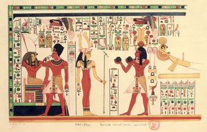 Az El Kab-i (Elethya) Amenophis III-templom freskójának másolata 1841 alkotó: French School
