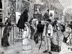 Másolók a Louvre-i Grande Galerie-ben, 1880 körül alkotó: French School