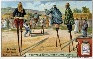 Coree: gólyalábas női sportág - chromo Liébig, v.1900 alkotó: French School
