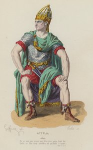 Corneille Attila, I. felvonás, Sc I (színes metszet) alkotó: French School