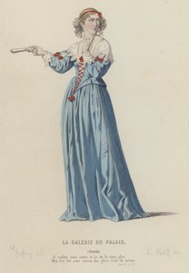 Corneille, La Galerie Du Palais, II. felvonás, Sc IX (színes metszet) alkotó: French School