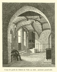 Városháza őrháza 1830-ban, egykori nagyterem alkotó: French School