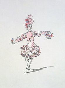Jelmeztervezés egy fiatal egyiptominak tavaszként a Les Fetes de LHymenben (kézzel színezett metszet) alkotó: French School