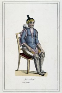 Costume du Greenland - Paul Jouhanneaud abbé „Utazások albumában, a Föld népei” című filmben, Librairie des Bons Livres, Limoges alkotó: French School