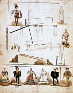 Jelmezek és díszletek Ferdinand Herold (1791-1833) „Zampa vagy a márványmenyasszony” című operájához alkotó: French School