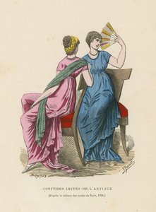 Az ókor viseletét utánzó jelmezek, 1798 alkotó: French School