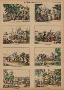Vidéki jelenetek (színes metszet) alkotó: French School