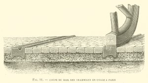 A Párizsban használt villamosvasút szakasza (metszet) alkotó: French School