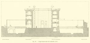 A Bastille keresztmetszete, 1780 alkotó: French School