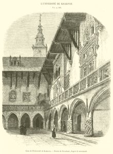 A Krakkói Egyetem udvara (metszet) alkotó: French School