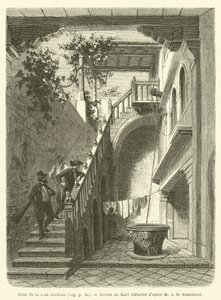 Casa Goldoni udvara (metszet) alkotó: French School