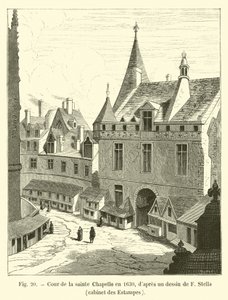 A Sainte Chapelle udvara 1630-ban, F Stella rajza alapján, Cabinet des Estampes alkotó: French School
