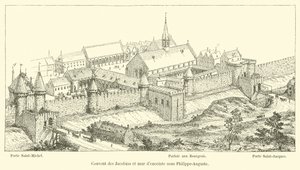 A jakobinusok kolostora és a Philippe-Auguste alatti kerítésfal alkotó: French School