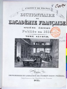 A Francia Akadémia szótárának borítója, 1835 alkotó: French School