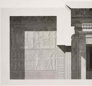 A kis déli templom keresztmetszete, részlet, Karnaki templomkomplexum, Théba, Luxor, Egyiptom alkotó: French School