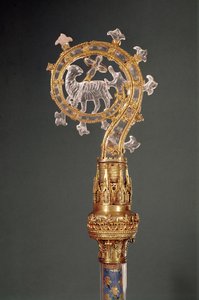 A lysi apátnő Crozier-je, 13-15. század (arany és hegyikristály)