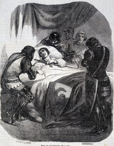Du Guesclin halála 1380-ban – L.-P. „” Histoire de France” című könyvében. Anquetil alkotó: French School