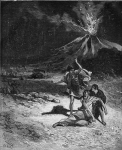 Idősebb Gaius Plinius Secundus halála. Idősebb Plinius (23-79), természettudós és latin író (A Vezúva kitörése idején; 79-ben utált odafutni, hogy megfigyelje ezt a jelenséget; de mivel túl közel közeledett a vulkánhoz, megfulladt. alkotó: French School