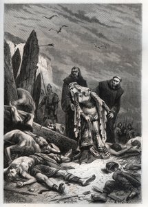 II. Harold király (1022-1066) halála a hastingsi csatában 1066-ban – Edith Swannesha (Swanneck), akit Edith la Juste-ként (1025-1086) ismernek, felfedezi férje, Ealdgyth (Szép Edit vagy Edith Swanneschal) holttestét. , felfedezve Harold Godwi holttestét alkotó: French School