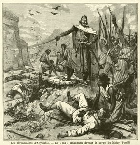 Az olaszok veresége az amba alagi csatában, első olasz-etióp háború (metszet) alkotó: French School
