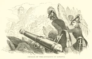 Verteidigung der Vororte von Cordova (Gravur) von French School