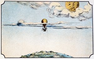 Indulás a Holdra léggömbben – A „Voyage dans la lune” című filmben. Ville-d