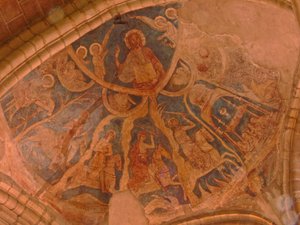 Darstellung einer Innenansicht mit Wandmalereien