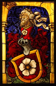 A Mullenheim család karjait ábrázolja, 1467 körül. Peter Hemel volt műhelye; Elzász alkotó: French School