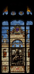 A Chantilly-kastély kápolnájának déli ablakát ábrázolja alkotó: French School