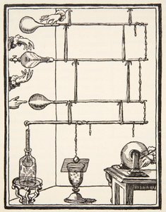 Descarges electriques dan lai rarefie, 1753, másolat: Boris Mestchersky (†1957) illusztráció a Histoire de la Nation Francaise, Sciences, I. és II. kötetből, Gabriel Hanotaux (1853-1944), 1924 (lith) alkotó: French School