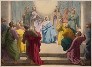 A Szentlélek alászállása, illusztráció az LHistoire Sainte katekizmusból, Charles Delagrave, Párizs, 19. század vége alkotó: French School