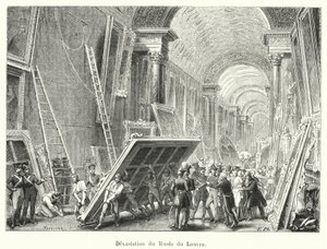 A Louvre Múzeum pusztítása (metszet) alkotó: French School