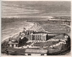 Dieppe - Normandia - V. A. Malt-Brown metszet a „La France illustrée: földrajz, történelem, statisztikai igazgatás” c. 1884 alkotó: French School