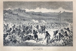 Felfedezte Kanadát: Sport. Az amerikai indián lacrosse játék. Gustave Dore rajza. A 19. század végi metszete Eugene Guenin „La nouvelle France”-jában. alkotó: French School