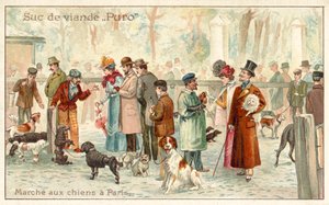 Kutyapiac, Párizs (chromolitho) alkotó: French School