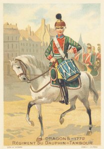 Dragoons, Regiment du Dauphin, Drambour 1772-ben alkotó: French School