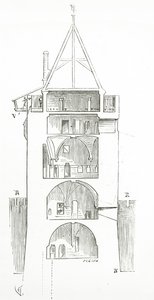 Rajz a 11-16. századi francia építészeti szótárból, 1861 alkotó: French School