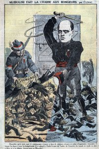 Duce Benito Mussolini vadászat a szervek és a társadalmak, hogy indítsa el az állami költségvetést alkotó: French School