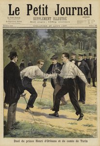 Henrik orléans-i herceg és a torinói gróf párbaja, Vaucresson, Franciaország, 1897 alkotó: French School