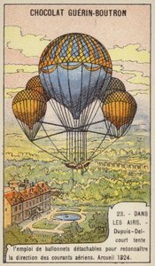Dupuis-Delcourt levehető ballonok segítségével próbálja megmérni a légáramlatok irányát, Arcueil, Franciaország alkotó: French School