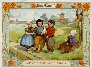 Holland gyerekek vitorlást néznek alkotó: French School
